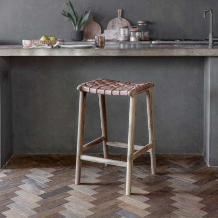 Adembi Woven Leather Counter Stool from Accessories for the Home